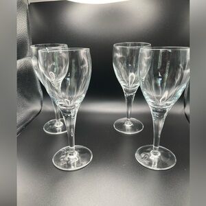Crystal long bowl wine glass set of 4